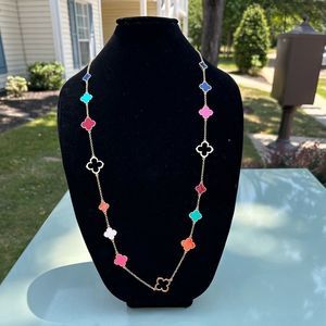 MULTICOLOR NECKLACE FLOWER  STATEMENT NECKLACE